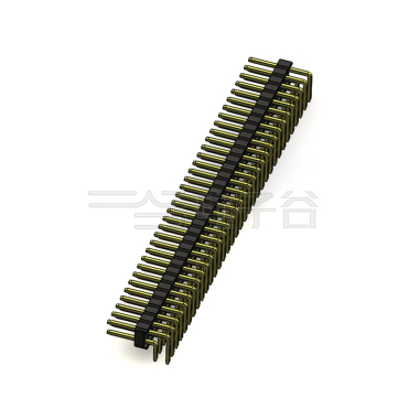 Pitch 2.54mm 90°双排 DIP 单塑排针 PC:3.0 2X34Pin 黑色 镀全金G/F